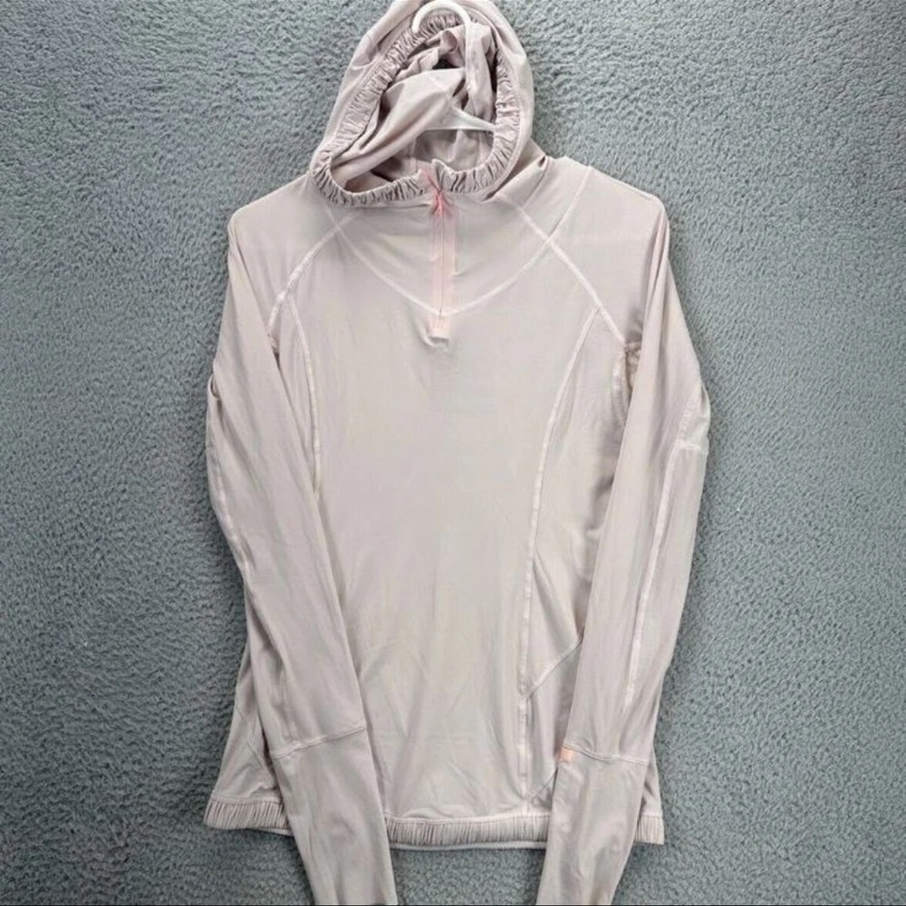 lululemon athletica Dusty Pink Lightweight 1/4 Zip Hooded Ponytail Jacket